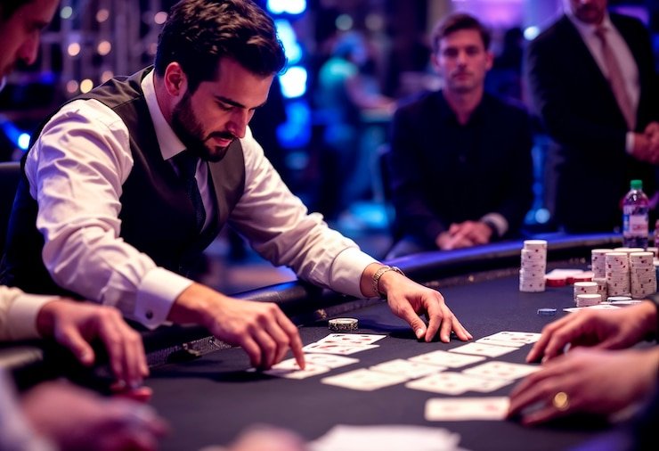 Studio live roulette skytoto dengan roda roulette dan dealer profesional di studio HD